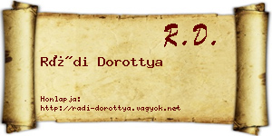 Rádi Dorottya névjegykártya