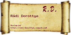 Rádi Dorottya névjegykártya